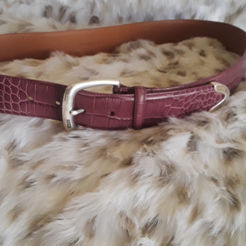 Ralph Lauren Lauren purple pink croc Belt - Picture 2 of 8
